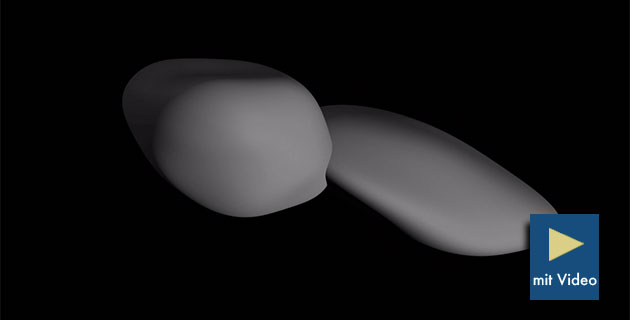 Neu berechnetes Computermodell der Form von Ultima Thule. Copyright: NASA/Johns Hopkins University Applied Physics Laboratory/Southwest Research Institute