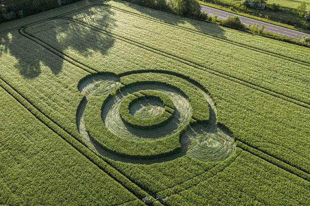 Kornkreisformation vom 22. Mai 2019 nahe Warminster. Copyright/Quelle: Nick Bull via CropCircleConnector.com