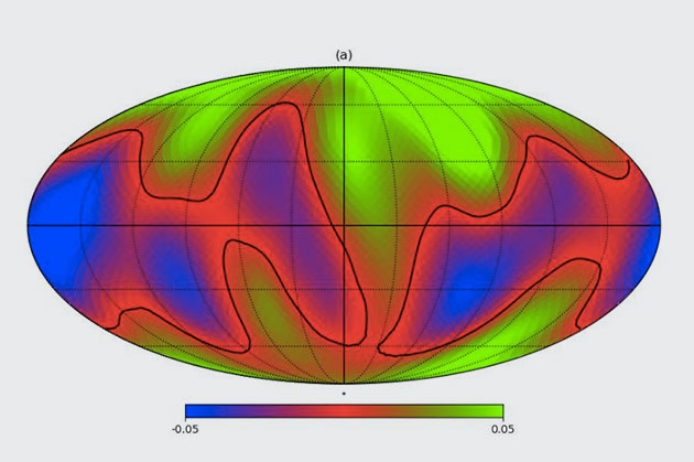 Karte einer simulierten Fernansicht unserer Erde. Copyright: S. Fan et. al., arXiv (2019)