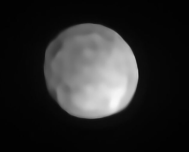 Visualisierung der neusten Beobachtungsdaten zum Objekt Hygiea im Asteroidengürtel. Copyright: ESO/P. Vernazza et al./MISTRAL algorithm (ONERA/CNRS)