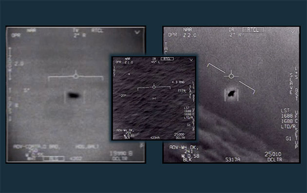 Standbilder aus den drei nun auch vom US-Verteidigungsministerium offiziell veröffentlichten Videos. Copyright: US Department of Defense