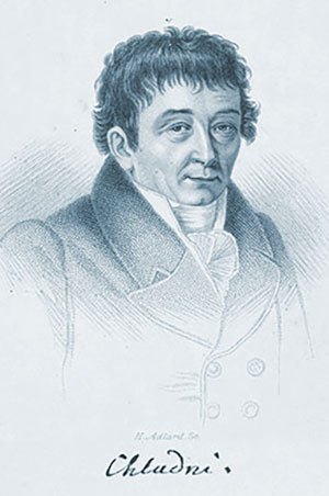 E.F.F. Chladni in einem zeitgenössischen Portrait. Copyright: Gemeinfrei