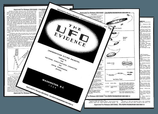 Seiten der NICAP-Broschüre „The UFO Evidence“ von 1964. Copyright: NICAP