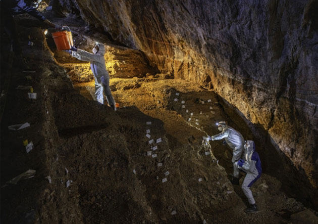 Grabungsarbeiten in der Chiquihuite-Höhle. Copyright: Devin A. Gandy