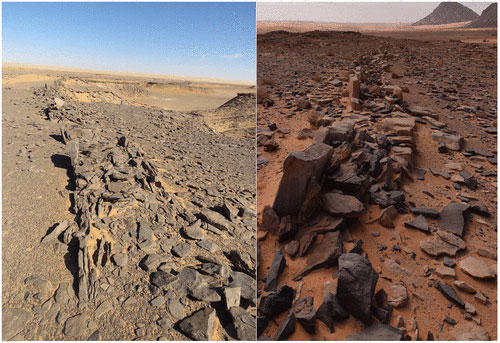 Blick entlang der niedrigen Steinwände. Copyright: Huw Groucutt