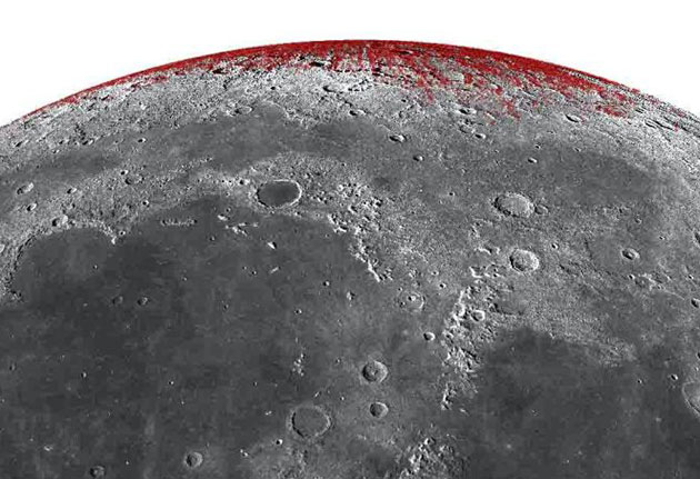 Hämatitvorkommen am Nordpol des Mondes. Copyright: Shuai Li