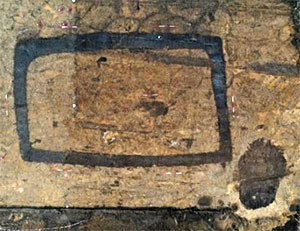 Trapezförmige Grabanlage der Baalberger Kultur südöstlich des Ringheiligtums Pömmelte. Copyright: Landesamt für Denkmalpflege und Archäologie Sachsen-Anhalt, Matthias Zirm