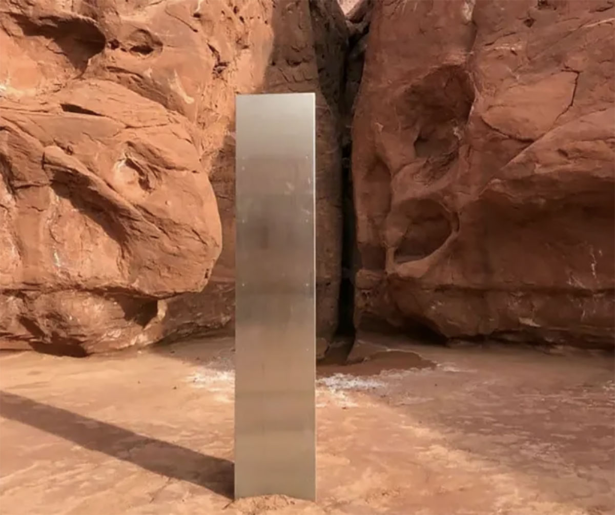 Aufnahmen des Obelisken in der Wüste von Utah Copyright: Utah Department of Public Safety