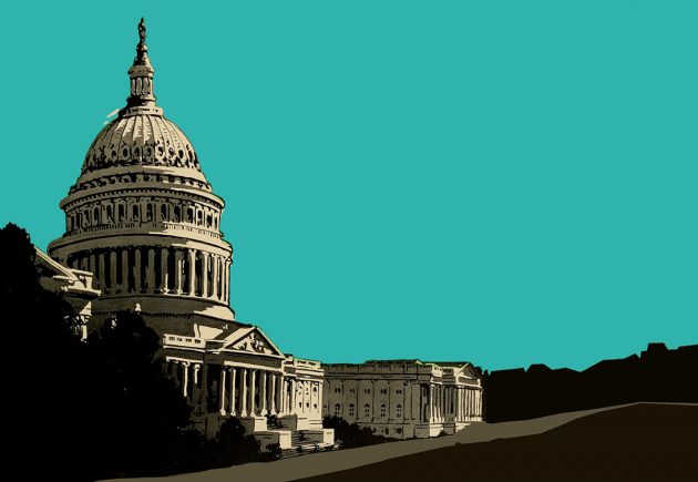 Künstlerische Darstellung des Kapitols in Washington (Illu.). Copyright: grewi.de