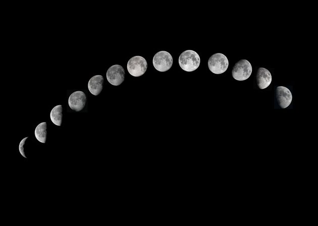 Symbolbild: Mondphasen. Copyright: Jun from Sagamihara (via WikimediaCommons) / CC BY-SA 2.0