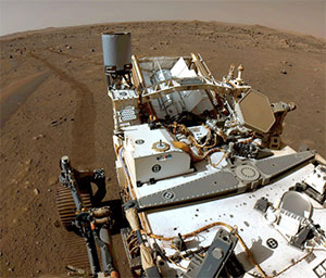 Perseverance-Aufnahme aus dem Inneren des Jezero-Kraters. Copyright: NASA/JPL-Caltech