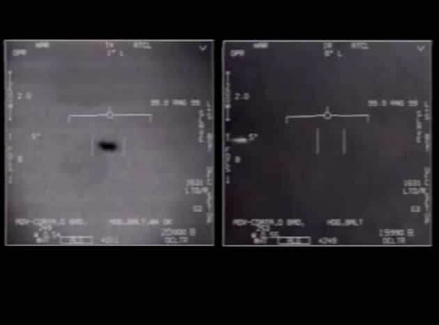 Standbilder aus dem „Tic Tac UFO-Video“ von 2014 Copyright/Quelle: US Navy / US DoD