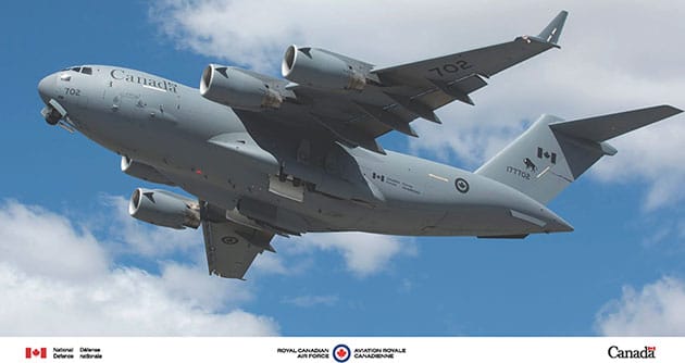 Eine CC-177 Globemaster III der kanadischen Luftwaffe. Copyright/Quelle: http://www.rcaf-arc.forces.gc.ca/
