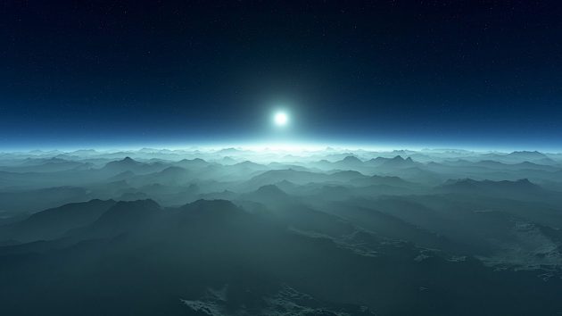 Blick von der Oberfläche eines Planeten auf seinen Weißen Zwergstern (Illu.). Copyright: Jack Madden/Carl Sagan Institute