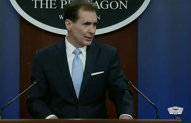 Pentagon-Pressesprecher John Kirby auf der Pressekonferenz am Copyright: DoD / U.S. Gov.