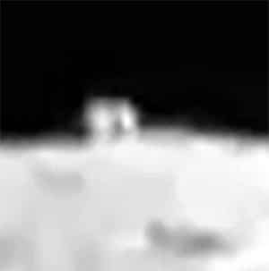 Kontrastverstärkte Vergrößerung der „Hütte“. Copyright: CNSA / GreWi