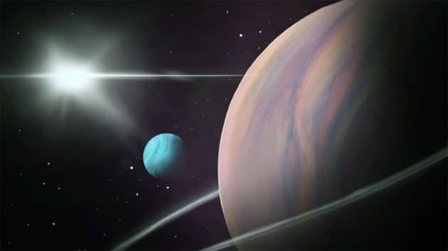 Künstlerische Darstellung des Exomondes um den Planeten Kepler-1625b (Illu.). Copyright: Helena Valenzuela Widerström
