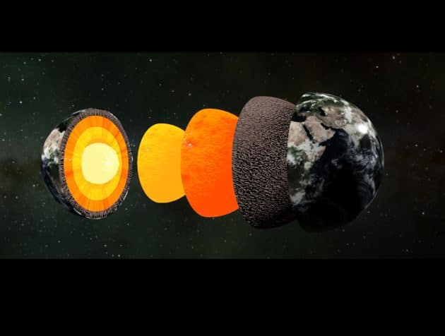 Schematische Darstellung des Erdaufbaus (Illu.). Copyright: A.shteiwi (via WikimediaCommons) / CC BY-SA 4.0