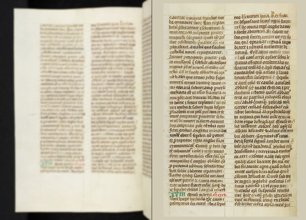 Auszug aus der Chronik des Gervase of Canterbury, in der Forscher die früheste Schilderung eines Kugelblitz-Phänomens sehen. Quelle/Copyright: Durham University / The Master and Fellows of Trinity College, Cambridge. Reference: Cambridge, Trinity College, MS R.4.11, p.324.