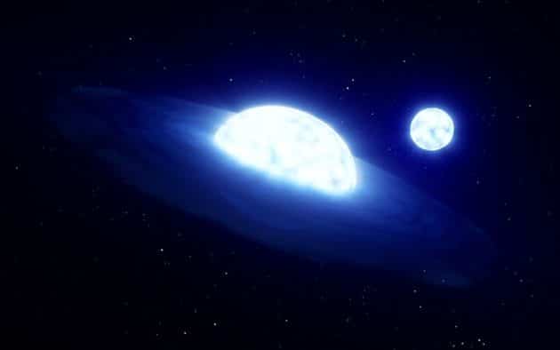 Künstlerische Darstellung des Doppelsternsystems „HR 6819“ (Illu.). Copyright: ESO/L. Calçada