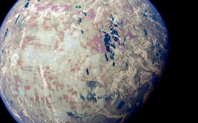 Anhand der Farben ferner Eiswelten hoffen Astrobiologen und Astrobiologinnen zukünftig auf dortiges mikrobisches Leben schließen zu können. Die Vorlage für einen nun erstellten Farbkatalog bilden irdische Mikroben aus subarktischen Regionen (Illu.). Copyright/Quelle: Jack Madden / Cornell