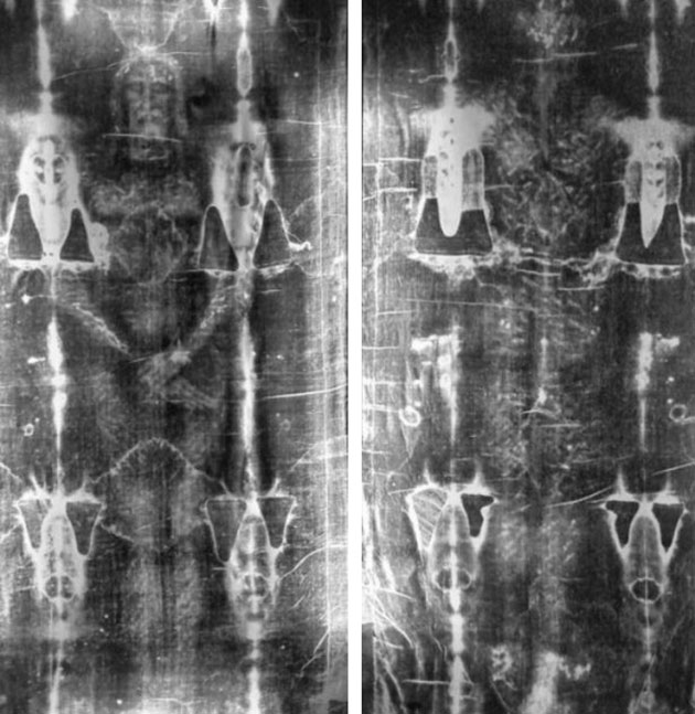 Vorder- und Rückseite des Turiner Grabtuchs.