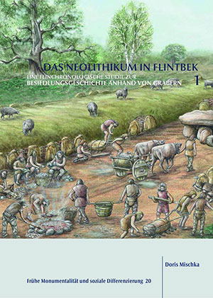 So wie auf dem Titelbild der Publikation, das die Arbeiten während des Grabbaus darstellt, könnte der von Rindern gezogene Wagen ausgesehen haben, der die Spuren auf dem Flintbeker Gräberfeld hinterlassen hat (Illu.). Copyright/Quelle: Susanne Beyer / CAU