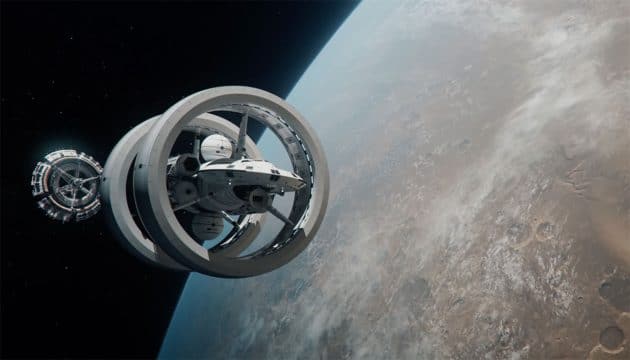 Künstlerische Darstellung eines Warp-Schiffes. Copyright: Limitless Space Institute