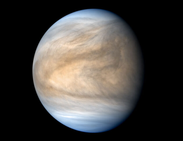 Aufnahme der Venus durch die japanische Sonde Akatsuki. Copyright: JAXA/ISAS/DARTS/Kevin M. Gill