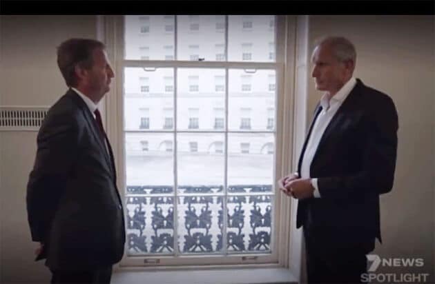 Der US-Kongressabgeordnete Tim Burchet im Gespärch mit Ross Coulthart. Copyright/Quelle: 7news.com.au