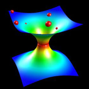 Grafische Darstellung des Konzepts eines Wurmlochs (Illu.)Copyright/Quelle: relativity.phys.uni-sofia.bg