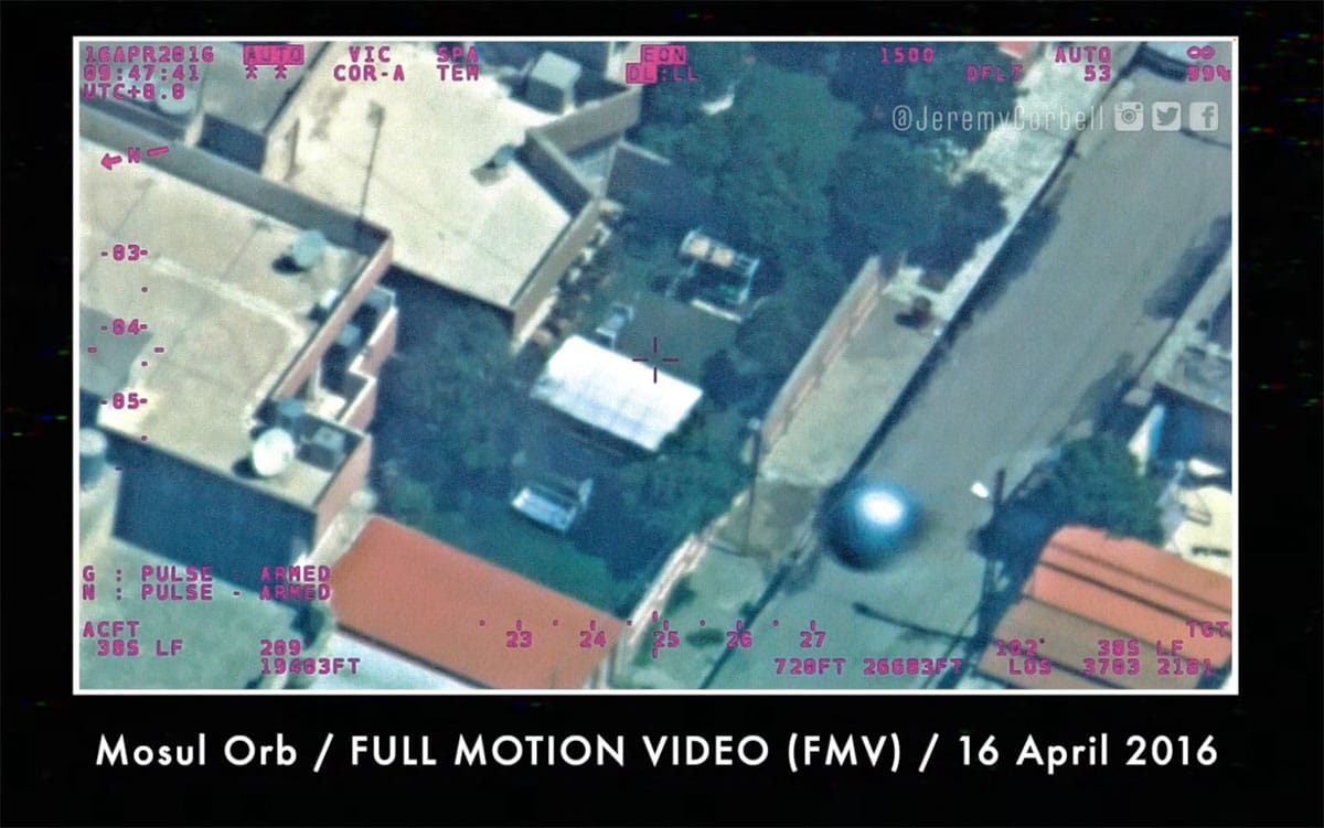 Standbild aus dem sog. „Mosul Orb“-Video aus angeblicher US-Geheimdienstquelle. Copyright/Quelle: Jeremy Corbell, www.weaponizedpodcast.com