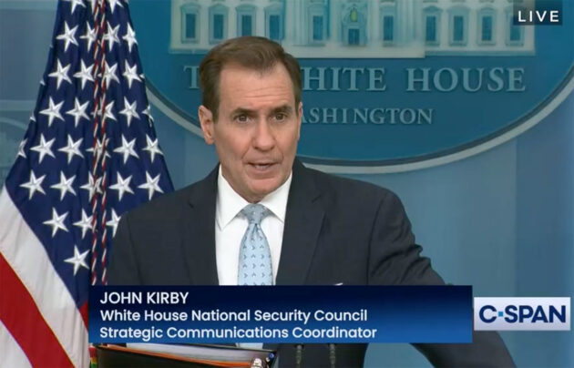 US-Regierungssprecher John Kirby bei der Pressekonferenz am 13. Februar 2023. Copyright/Quelle: C-SPAN