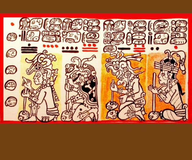 Symbolbild: Referenz zum Tzolkin-Kalender im Codex Dresdensis. Copyright: Lacambalam (via WikimediaCommons) / CC BY-SA 4.0