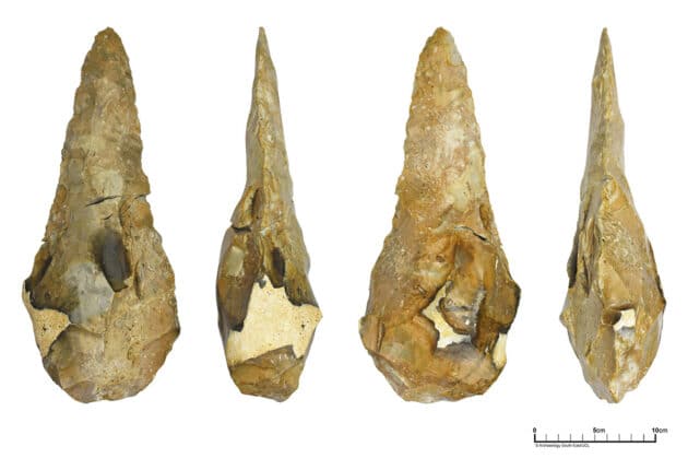 Detailansicht der „Riesen-Faustkeile“ von Frindsbury.Copyright: Archaeology South-East/ UCL
