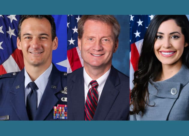 Archivbild: USAF-Brig.-General Jeffrey Geraghty (l.), US-Abgeordneter Tim Burchett und die Abgeordnete Anna Paulina Luna. Copyright: US Gov.