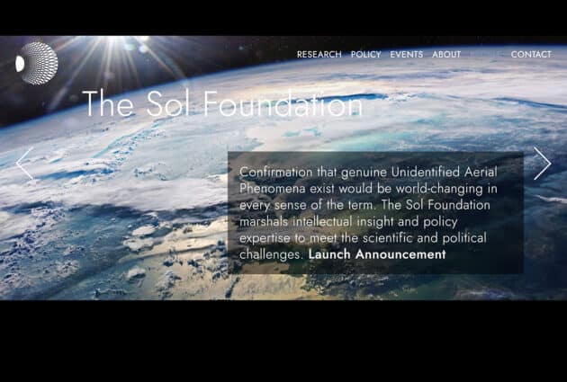 Screenshot der Internetseite der neuen „Sol Foundation“. Copyright: thesolfoundation.org