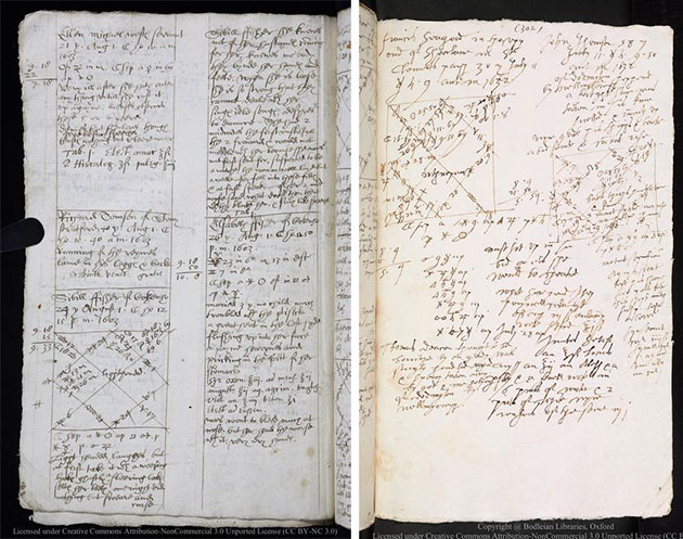 Beispielseiten aus Richard Napiers Notizen.