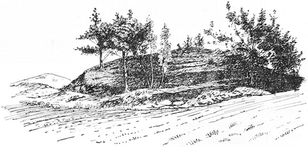 Historische Zeichnung des Königsgrabes von Seddin, aus: „Brandenburgia.“ Monatsblatt der Gesellschaft für Heimatkunde der Provinz Brandenburg zu Berlin. X. Jahrgang 1901/1902. Berlin 1902, S. 179