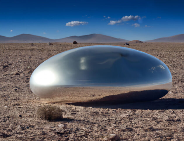 Künstlerische Darstellung der von Sam Urquart beschriebenen Fundsituation des angeblich auf der Area 51 in den 1980-er Jahren untersuchten UFOs (Illu.) Copyright/Quelle: grewi.de (erstellt mit Dall-e)