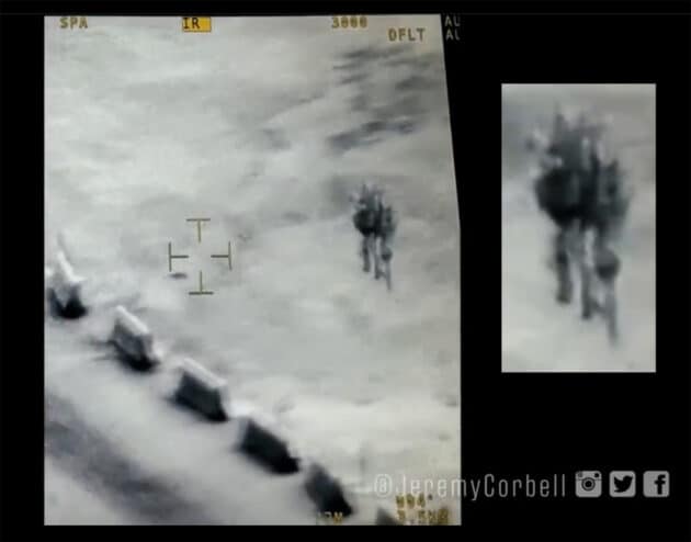 Standbild aus dem neuen Video mit Ausschnittsvergrößerung des Objekts (r.).Quelle: Jeremy Corbell