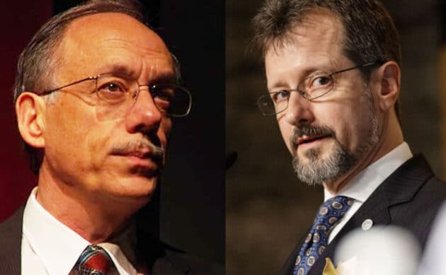 Robert M. Powell (l.) und Sean Kirkpatrick (r.).