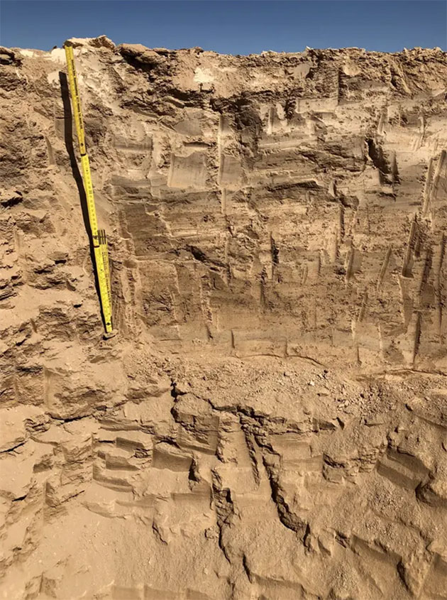 Profilansicht des untersuchten Aushubs.Copyright/Quelle: D. Wagner, GFZ