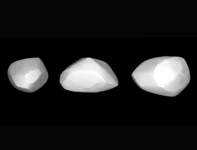 Bisherige Modellberechnungen der Form des Asteroiden Apophis, der 2029 in nur 30.000 Kilometern Distanz die Erde passieren wird (Illu.). Copyright: Astronomical Institute of the Charles University: Josef Ďurech, Vojtěch Sidorin (via WikimediaCommons) / CC BY 4.0
