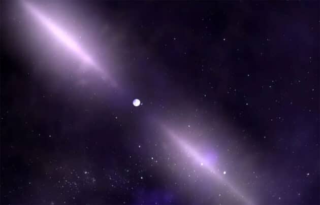 Künstlerische Darstellung eines Pulsars (Illu.). Copyright: NASA Goddard Space Flight Center