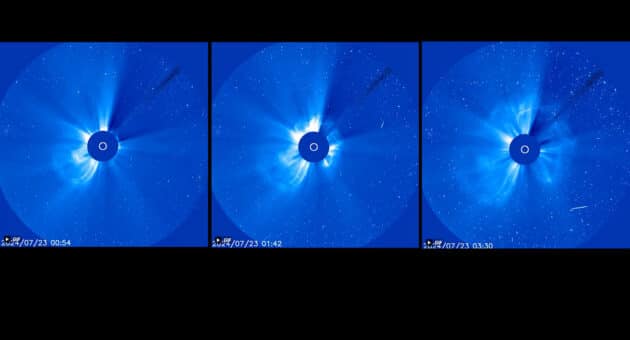 Die erdabgewandte Sonneneruption vom 23. Juli 2024. Copyright/Quelle: ESA/Solarorbiter / Helioviewer.org