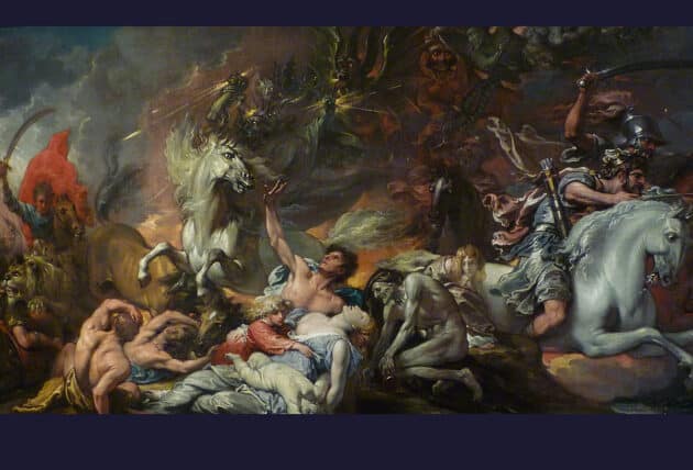 Gemälde von Benjamin West, 1796, nach der Johannesoffenbarung. Copyright: Gemeinfrei