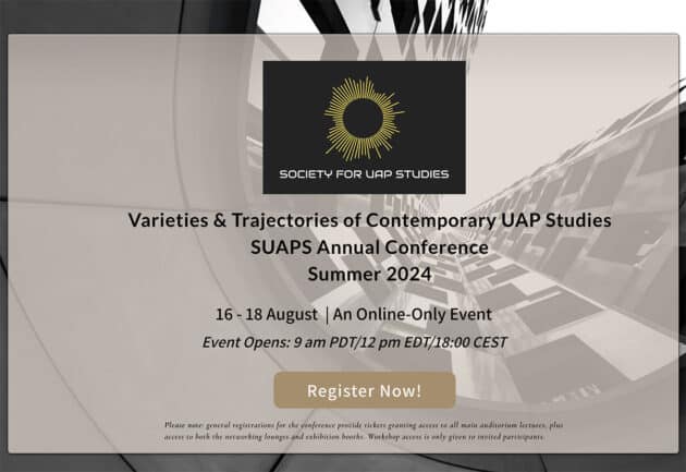 Ankündigung der „Society for UAP Studies Annual Online-Conference 2024“. Copyright: SocietyForUAPstudies.org