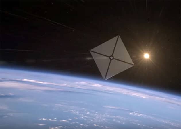 Computeranimation der vollständig entfalteten Sonnensegel der NASA-Testmission ACS3 (Illu.) Copyright: NASA