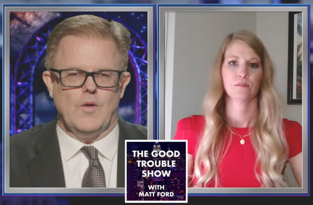 Die ehemalige Mitarbeiterin der UAP Task Force (UAPTF) Sarah Gamm war am 11. September 2024 zu Gast in Matt Fords „The Good Trouble Show“. Copyright: TGTS